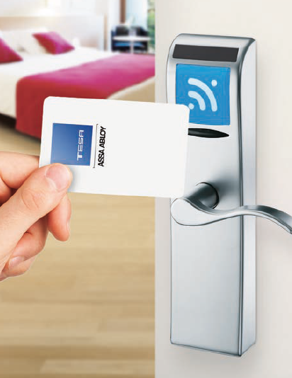 Tarjeta de proximidad utilizada en cerradura hotelera