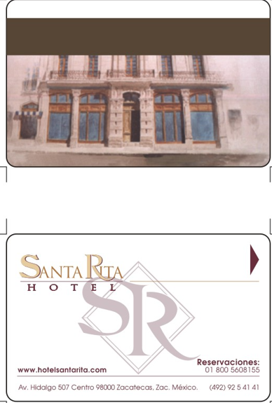 Tarjeta hotelera Santa Rita personalizada