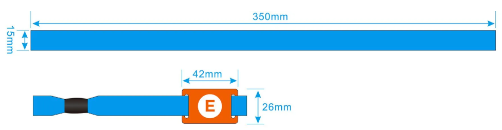 Dimensiones de pulsera RFID